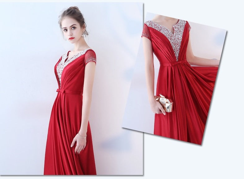 anne Aラインドレス レッド S M L XL XXL - アルカドレス