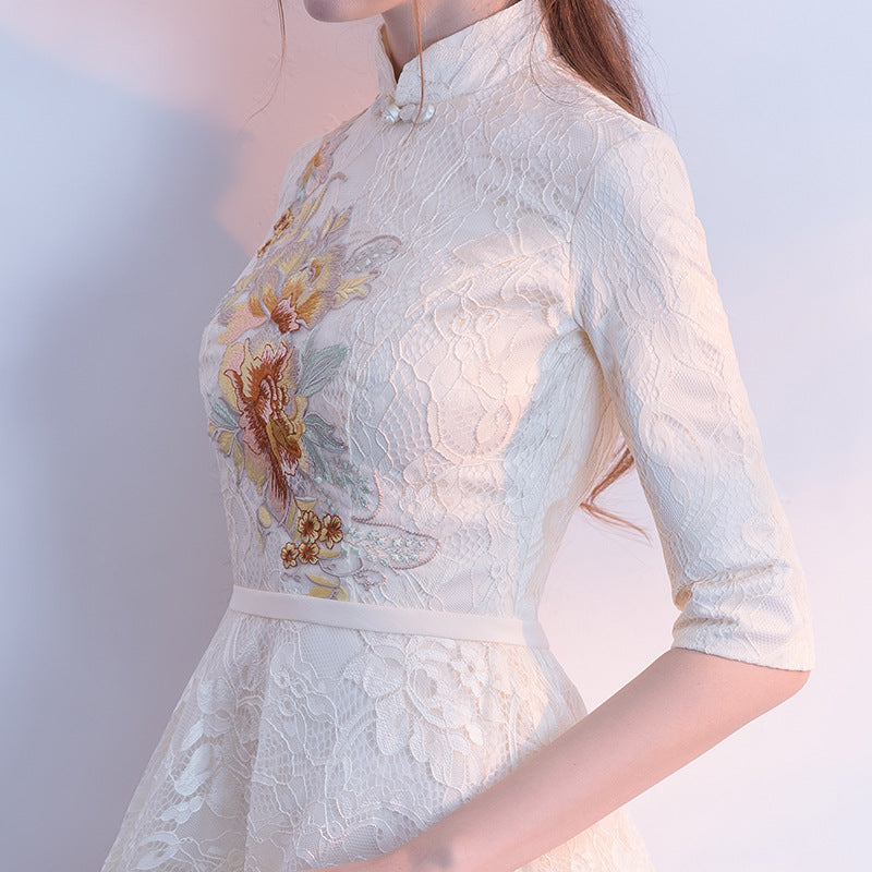 immi Aラインドレス ミディアム アプリコット S M L XL XXL XXXL 即日発送 即納 結婚式 パーティードレス 体型カバー 小柄 ゆったり マタニティ ブラジャー 20代 30代 40代 50代 ブランド ワンピース シャンパン 夏 持ち運び