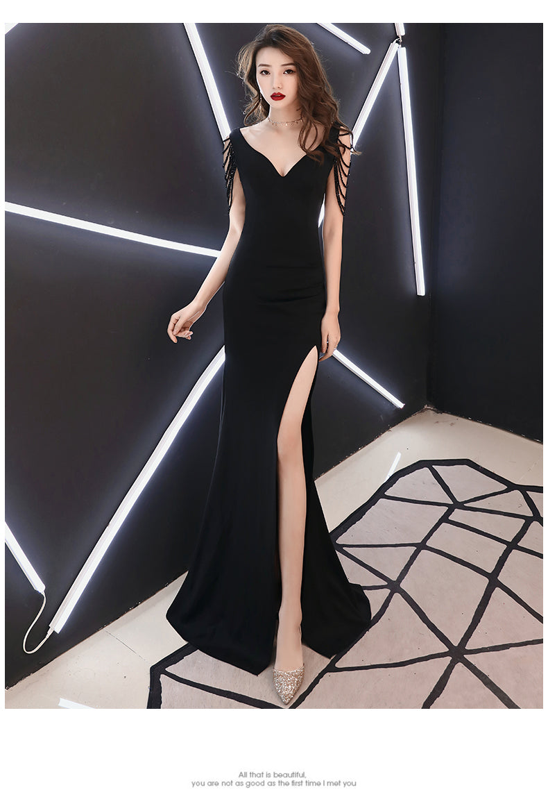 即納ドレス あす楽 liisi スリットドレス ブラック ホワイト S M L XL XXL 即日発送 明日 届く 結婚式 大きいサイズ 演奏会 パーティードレス ロングドレス お呼ばれ ドレス ワンピース 二次会 発表会 母親 フォーマルドレス 袖あり フォーマル パーティー 披露宴 同窓会 アフタヌーン ドレス ママ ドレス ミセス 七分袖 洋装 長袖 マザーズ ドレス 演奏会用 ドレス レディース Aライン
