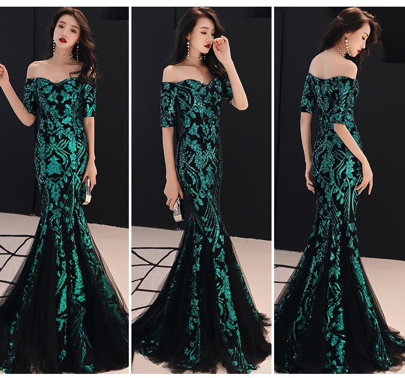 即納ドレス あす楽 vidal マーメイドドレス ブラック アプリコット/ゴールド グリーン/ブラック S M L XL XXL 即日発送 明日 届く 結婚式 大きいサイズ 演奏会 パーティードレス ロングドレス お呼ばれ ドレス ワンピース 二次会 発表会 母親 フォーマルドレス 袖あり フォーマル パーティー 披露宴 同窓会 アフタヌーン ドレス ママ ドレス ミセス 七分袖 洋装 長袖 マザーズ ドレス 演奏会用 ドレス レディース Aライン