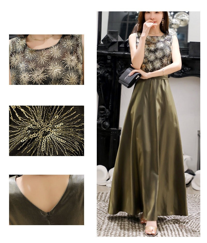 tere Aラインドレス ネイビー グリーン M L XL XXL XXXL 即日発送 即納 結婚式 パーティードレス 体型カバー 小柄 ゆったり マタニティ ブラジャー 20代 30代 40代 50代 ブランド ワンピース シャンパン 夏 持ち運び
