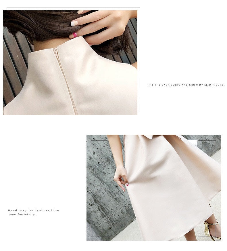 elba Aラインドレス アプリコット XS S M L XL XXL 即日発送 即納 結婚式 パーティードレス 体型カバー 小柄  ゆったり マタニティ ブラジャー 20代 30代 40代 50代 ブランド ワンピース シャンパン 夏 持ち運び