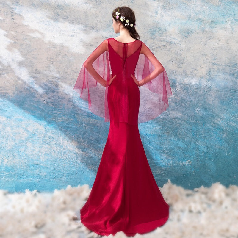 eloi マーメイドドレス レッド XS S M L XL XXL XXXL 即日発送 即納 結婚式 パーティードレス 体型カバー 小柄 ゆったり マタニティ ブラジャー 20代 30代 40代 50代 ブランド ワンピース シャンパン 夏 持ち運び