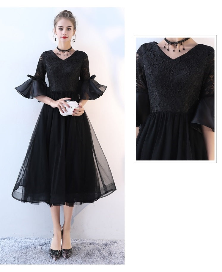 noor Aラインドレス ミディアム ブラック S M L XL XXL 即日発送 即納 結婚式 パーティードレス 体型カバー 小柄 ゆったり マタニティ ブラジャー 20代 30代 40代 50代 ブランド ワンピース シャンパン 夏 持ち運び