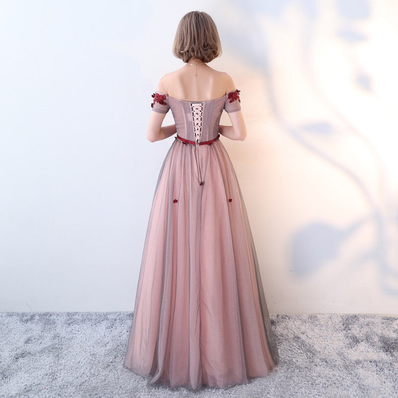 luce ティアード Aラインドレス 七分袖 軽やかな透け感 オーダーメイド ミディ丈 Vネック(レッド)