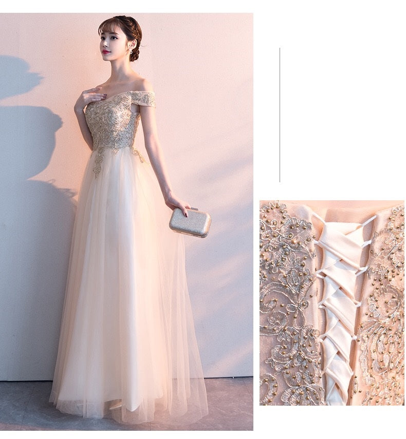 aura Aラインドレス ゴールド XS S M L XL XXL - アルカドレス