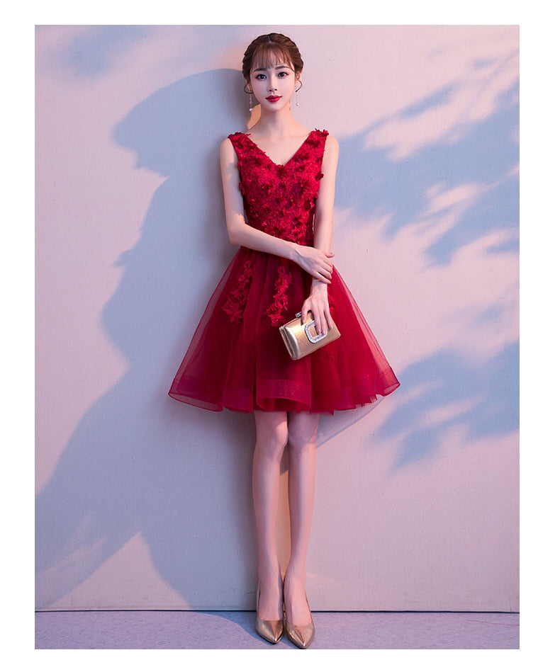 carin Aラインドレス レッド S M L XL XXL - アルカドレス