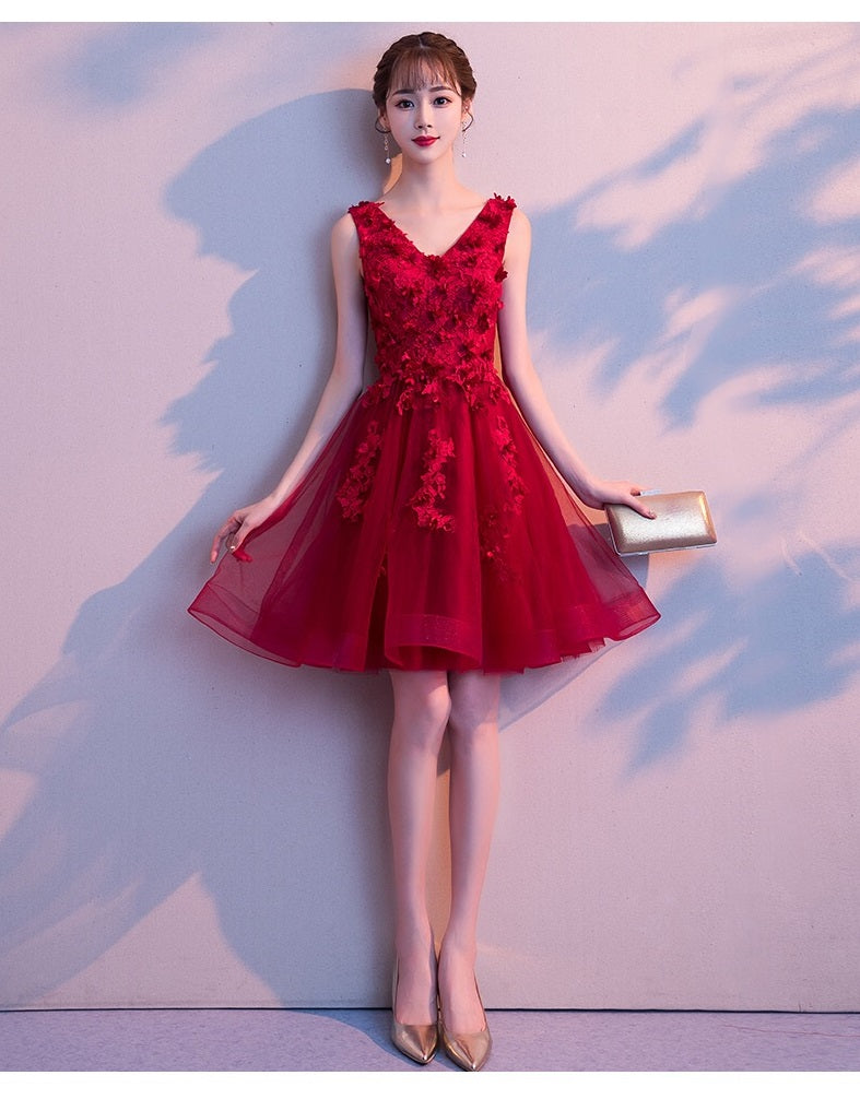 carin Aラインドレス レッド S M L XL XXL - アルカドレス