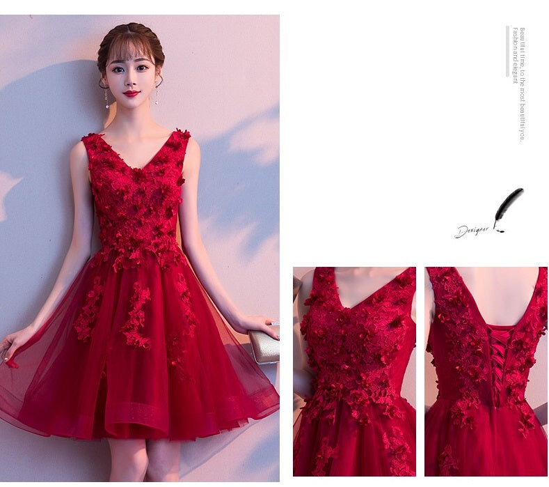 carin Aラインドレス レッド S M L XL XXL - アルカドレス