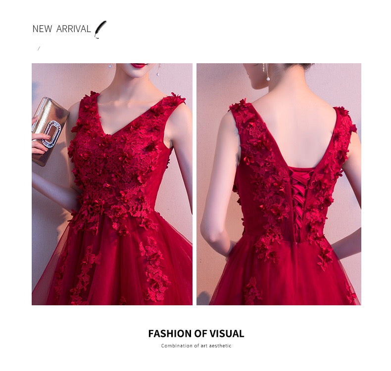 carin Aラインドレス レッド S M L XL XXL - アルカドレス