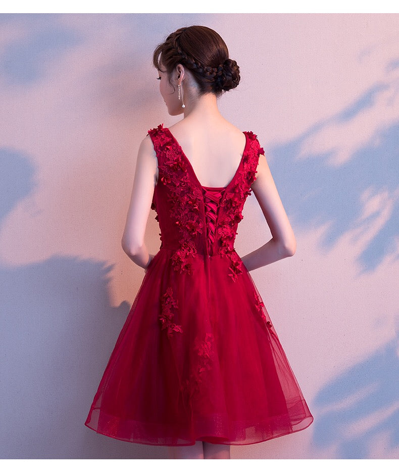 carin Aラインドレス レッド S M L XL XXL - アルカドレス