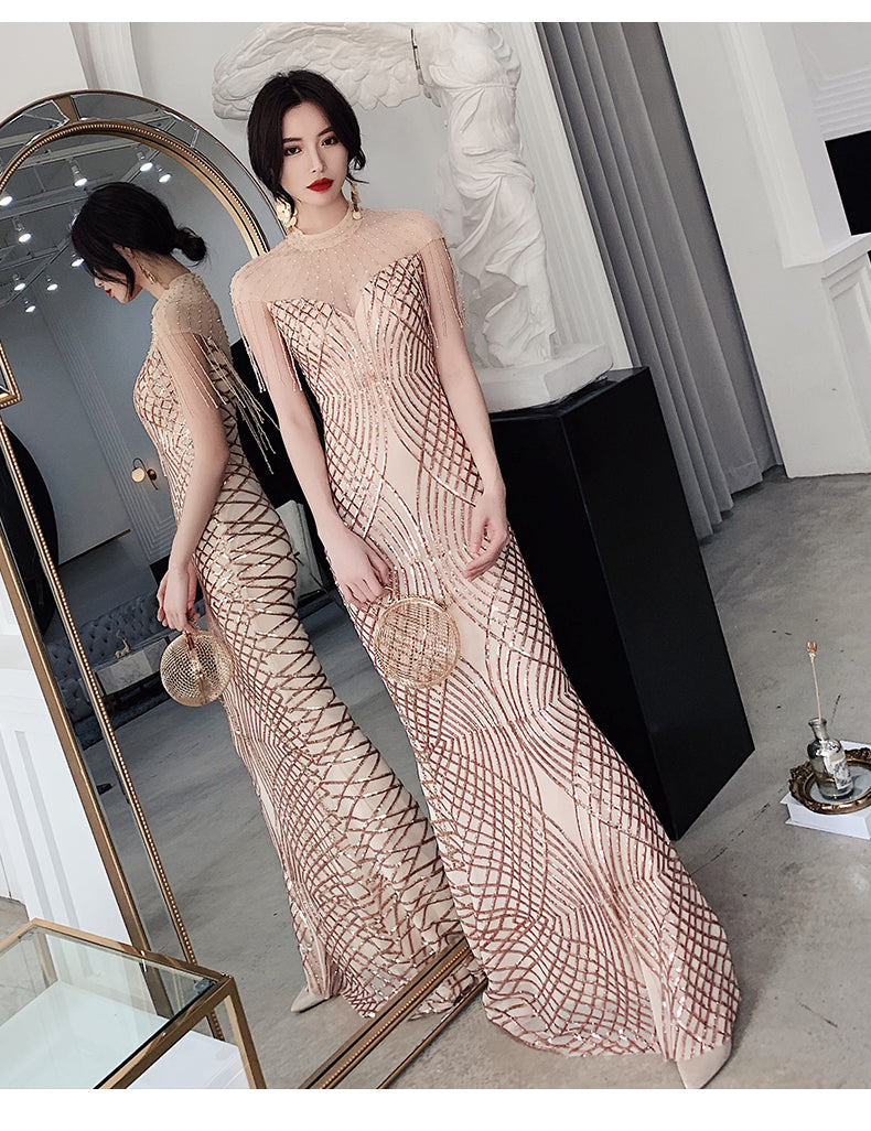 即納ドレス あす楽 chloen マーメイドドレス ゴールド XS S M L XL XXL XXXL 即日発送 明日 届く 結婚式 大きいサイズ 演奏会 パーティードレス ロングドレス お呼ばれ ドレス ワンピース 二次会 発表会 母親 フォーマルドレス 袖あり フォーマル パーティー 披露宴 同窓会 アフタヌーン ドレス ママ ドレス ミセス 七分袖 洋装 長袖 マザーズ ドレス 演奏会用 ドレス レディース Aライン