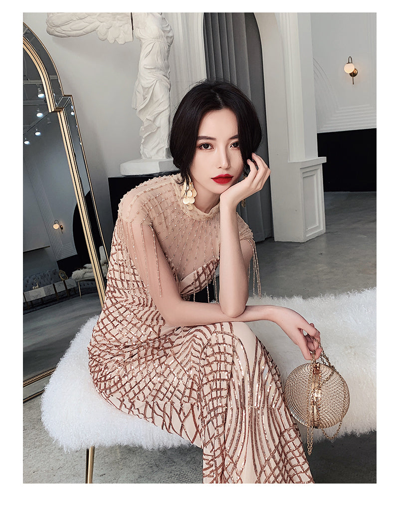 即納ドレス あす楽 chloen マーメイドドレス ゴールド XS S M L XL XXL XXXL 即日発送 明日 届く 結婚式 大きいサイズ 演奏会 パーティードレス ロングドレス お呼ばれ ドレス ワンピース 二次会 発表会 母親 フォーマルドレス 袖あり フォーマル パーティー 披露宴 同窓会 アフタヌーン ドレス ママ ドレス ミセス 七分袖 洋装 長袖 マザーズ ドレス 演奏会用 ドレス レディース Aライン