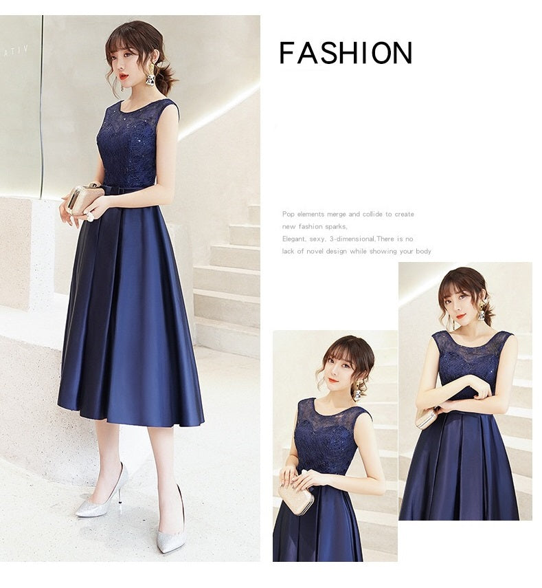 aurelie Aラインドレス ミディアム ネイビー グレー XS S M L XL XXL XXXL 即日発送 即納 結婚式 パーティードレス 体型カバー 小柄 ゆったり マタニティ ブラジャー 20代 30代 40代 50代 ブランド ワンピース シャンパン 夏 持ち運び