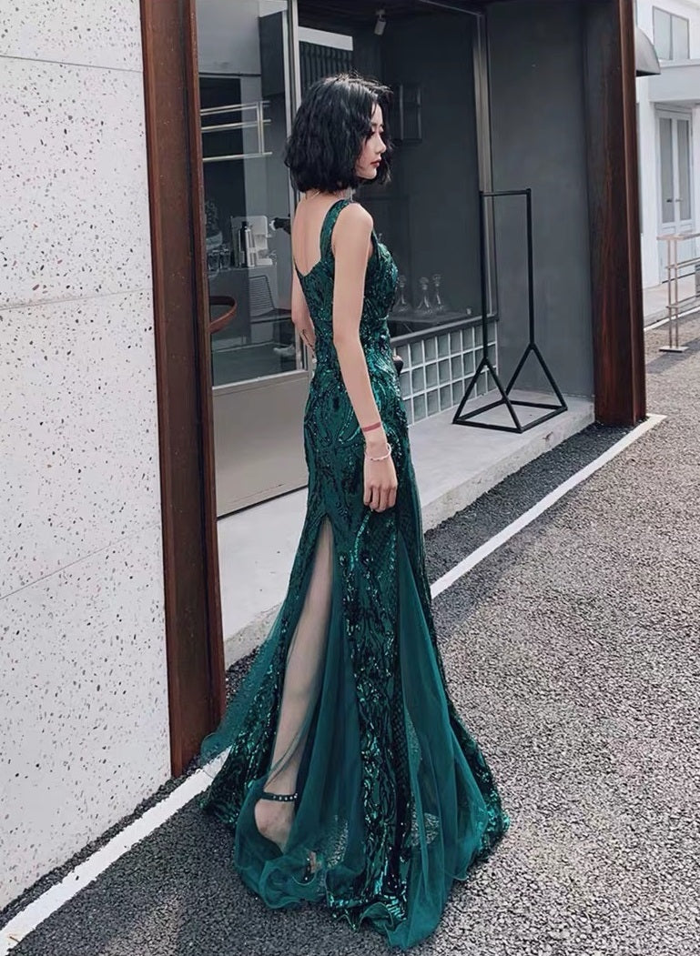 lorrin (着丈 サイズオーダー可能) マーメイドドレス ロングドレス ノースリーブドレス オーダーメイド 高級 スパンコール ビジュー刺繍 総刺繍 ボディライン美 立体裁断 曲線美 縦長シルエット 透明感 気品 ロイヤルエレガンス 大階段 シャンデリア ホテル空間 夜景 晩餐会 ガラディナー パーティー 日本人女性 圧倒的存在感 永遠に残る瞬間 (グリーン)XS S M L XL XXL XXXL