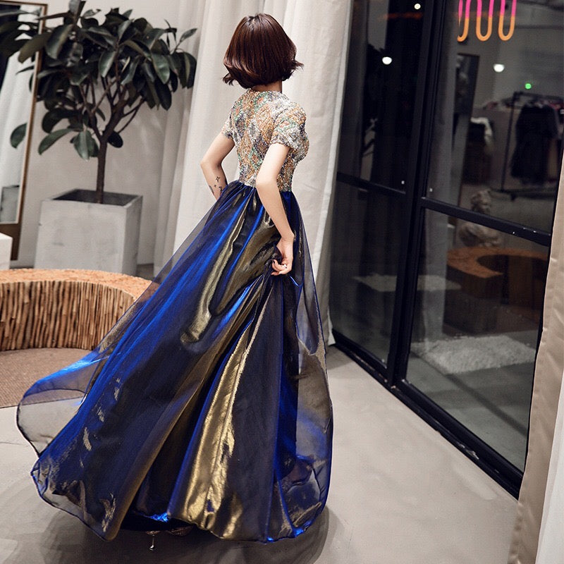 anitan Aラインドレス ネイビー XS S M L XL XXL 即日発送 即納 結婚式 パーティードレス 体型カバー 小柄 ゆったり マタニティ ブラジャー 20代 30代 40代 50代 ブランド ワンピース シャンパン 夏 持ち運び