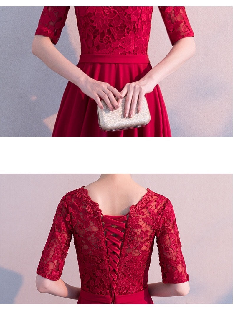 abiga Aラインドレス レッド ロング ミディアム S M L XL XXL 即日発送 即納 結婚式 パーティードレス 体型カバー 小柄 ゆったり マタニティ ブラジャー 20代 30代 40代 50代 ブランド ワンピース シャンパン 夏 持ち運び