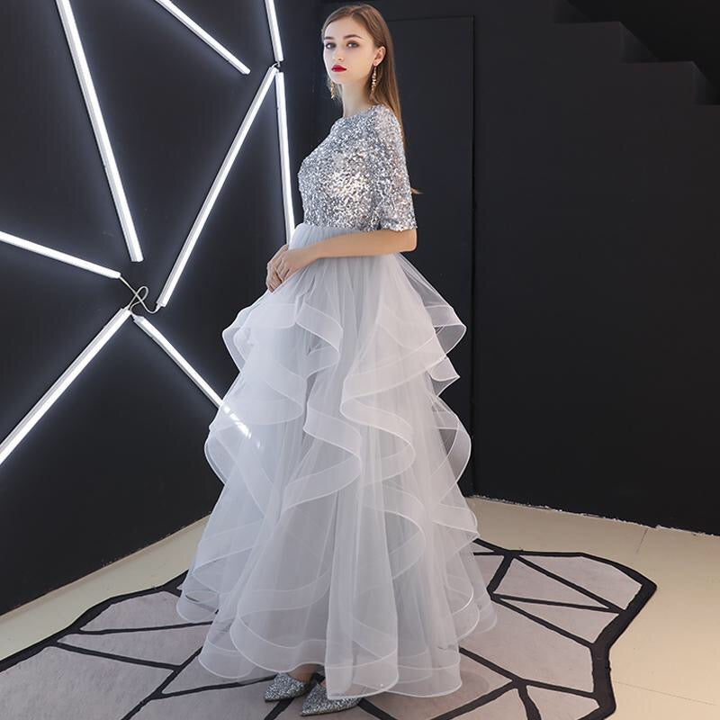 aneta Aラインドレス グレー XS S M L XL XXL XXXL 即日発送 即納 結婚式 パーティードレス 体型カバー 小柄 ゆったり マタニティ ブラジャー 20代 30代 40代 50代 ブランド ワンピース シャンパン 夏 持ち運び