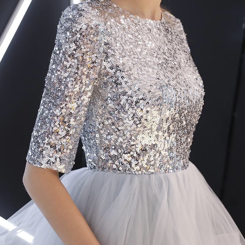 aneta Aラインドレス グレー XS S M L XL XXL XXXL 即日発送 即納 結婚式 パーティードレス 体型カバー 小柄 ゆったり マタニティ ブラジャー 20代 30代 40代 50代 ブランド ワンピース シャンパン 夏 持ち運び