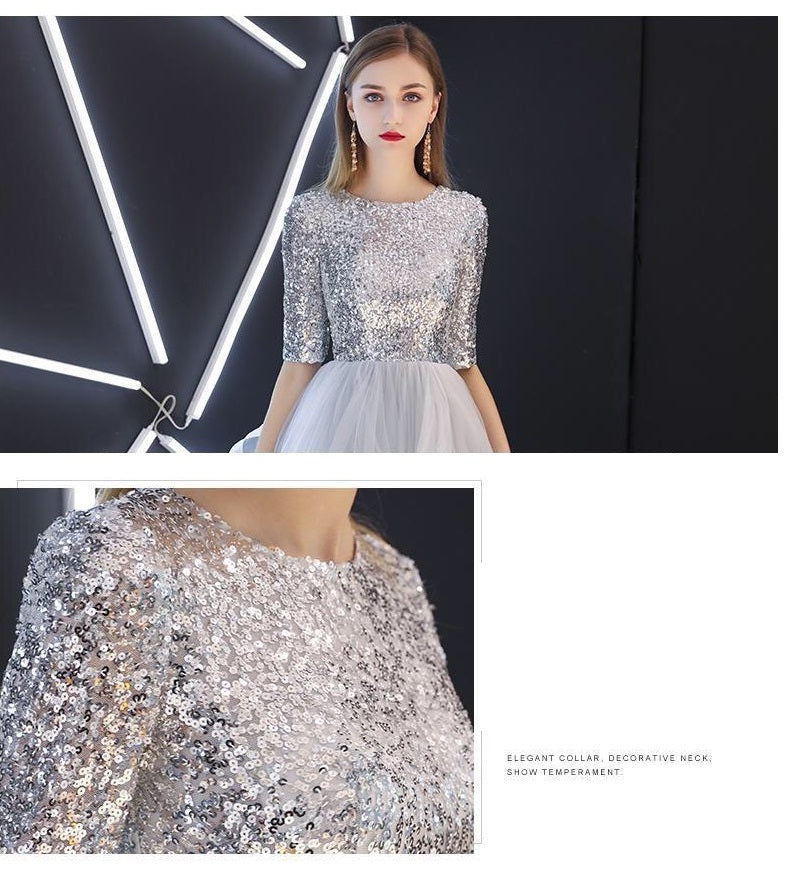 aneta Aラインドレス グレー XS S M L XL XXL XXXL 即日発送 即納 結婚式 パーティードレス 体型カバー 小柄 ゆったり マタニティ ブラジャー 20代 30代 40代 50代 ブランド ワンピース シャンパン 夏 持ち運び