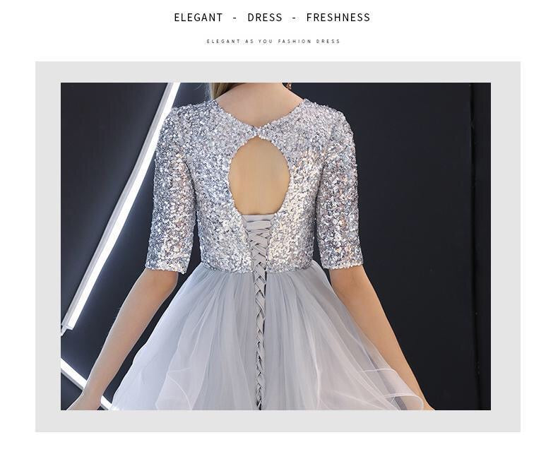 aneta Aラインドレス グレー XS S M L XL XXL XXXL 即日発送 即納 結婚式 パーティードレス 体型カバー 小柄 ゆったり マタニティ ブラジャー 20代 30代 40代 50代 ブランド ワンピース シャンパン 夏 持ち運び