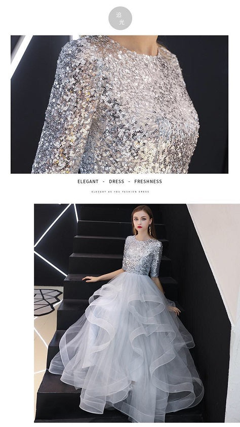 aneta Aラインドレス グレー XS S M L XL XXL XXXL 即日発送 即納 結婚式 パーティードレス 体型カバー 小柄 ゆったり マタニティ ブラジャー 20代 30代 40代 50代 ブランド ワンピース シャンパン 夏 持ち運び