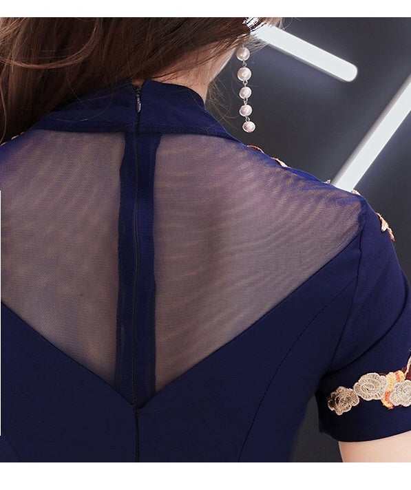 drahuse スリットドレス ネイビー XS S M L XL XXL 即日発送 即納 結婚式 パーティードレス 体型カバー 小柄 ゆったり マタニティ ブラジャー 20代 30代 40代 50代 ブランド ワンピース シャンパン 夏 持ち運び