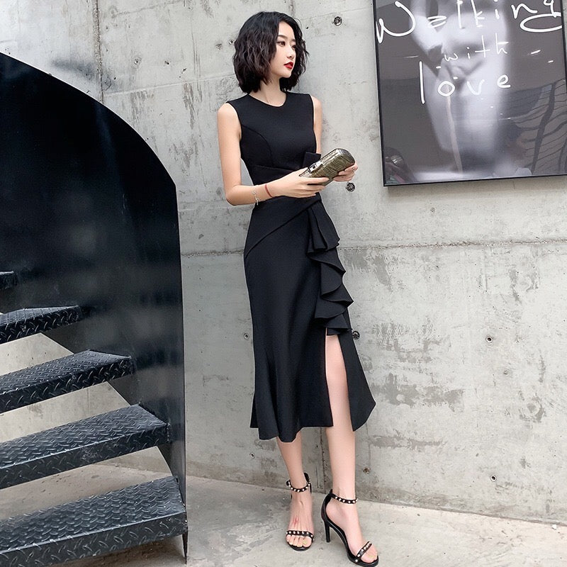 renatar スリットドレス ブラック XS S M L XL 2XL 3XL 即日発送 即納 結婚式 パーティードレス 体型カバー 小柄 ゆったり マタニティ ブラジャー 20代 30代 40代 50代 ブランド ワンピース シャンパン 夏 持ち運び