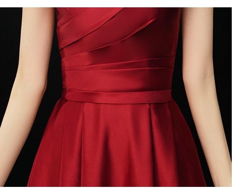 ester Aラインドレス レッド S M L XL XXL 即日発送 即納 結婚式 パーティードレス 体型カバー 小柄 ゆったり マタニティ ブラジャー 20代 30代 40代 50代 ブランド ワンピース シャンパン 夏 持ち運び