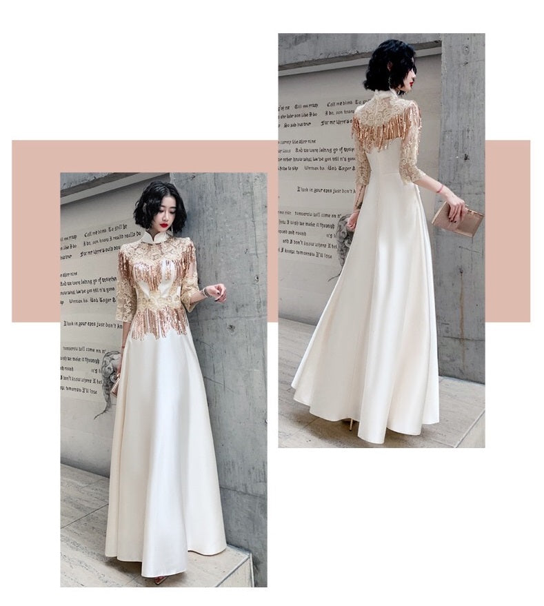 galiny Aラインドレス ゴールド XS S M L XL XXL 即日発送 即納 結婚式 パーティードレス 体型カバー 小柄 ゆったり マタニティ ブラジャー 20代 30代 40代 50代 ブランド ワンピース シャンパン 夏 持ち運び