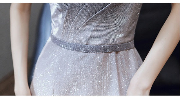 caroline マーメイドドレス (着丈 サイズオーダー可能) オーダーメイド ロングドレス オフショルダードレス フィッシュテールドレス グレー シルバー イブニングドレス パーティードレス フォーマルドレス ホテル階段 シャンデリア 夜景 照明映え 曲線美 立ち姿美 気品 静かな華やぎ 上質 高級感 日本人女性 自然体 特別な夜 主役級 楽天人気 検索上位 (グレー)XS S M L XL XXL XXXL