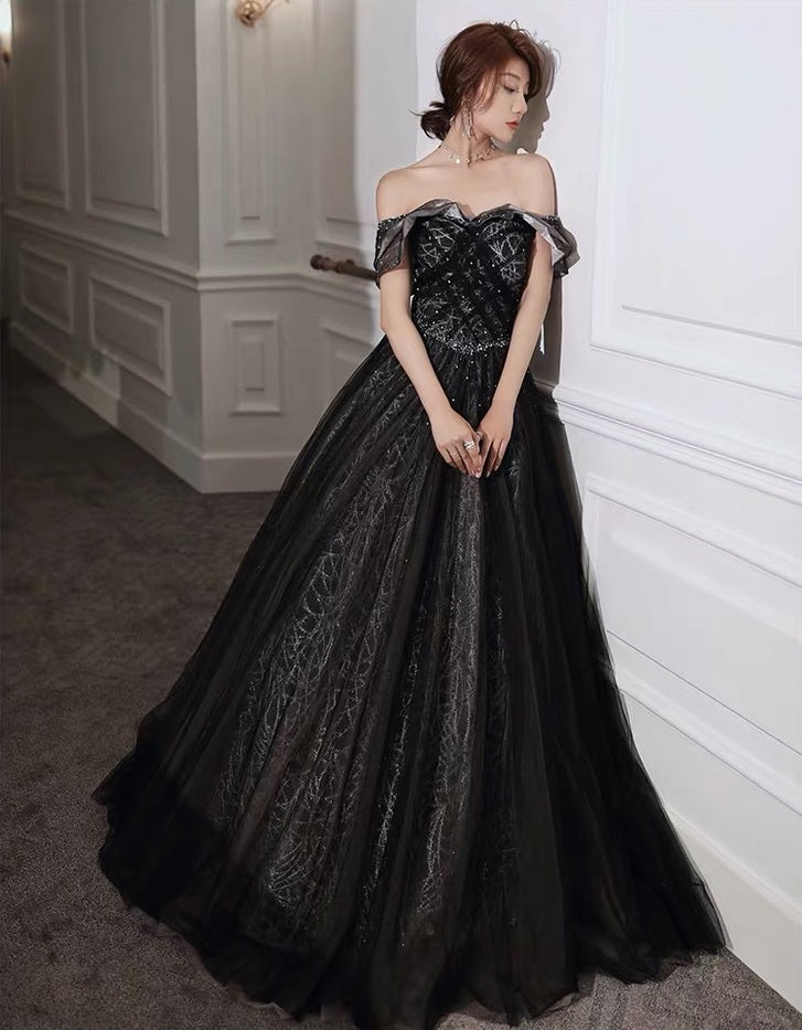 jenifer (着丈 サイズオーダー可能) Aラインドレス オーダーメイド 高級ドレス ロングドレス ボリュームドレス ブラックドレス ストラップレス ベアトップ ビジュードレス ジャカード 刺繍 繊細 気品 圧倒的存在感 大人女性 ホテルウェディング シャンデリア 階段演出 ナイトパーティー 主役級 美シルエット 日本人女性向け 高見え 楽天人気 フォーマルドレス 演奏会 発表会 (ブラック)XS S M L XL XXL XXXL
