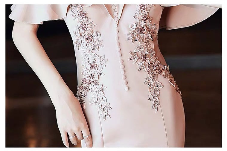 amaya マーメイドドレス ピンク XS S M L XL XXL - アルカドレス