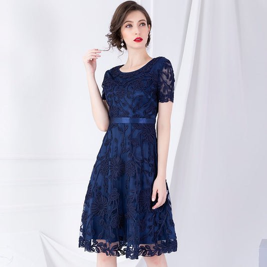 angela Aラインドレス ネイビー レッド ピンク S M L XL 2XL 3XL - アルカドレス