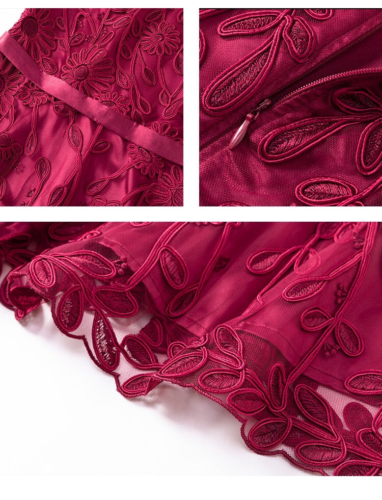 angela Aラインドレス ネイビー レッド ピンク S M L XL 2XL 3XL - アルカドレス