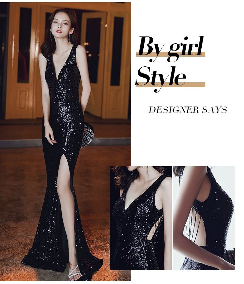 femke スリットドレス ブラック XS S M L XL XXL - アルカドレス