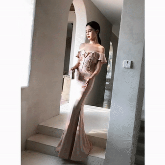 amaya マーメイドドレス ピンク XS S M L XL XXL - アルカドレス