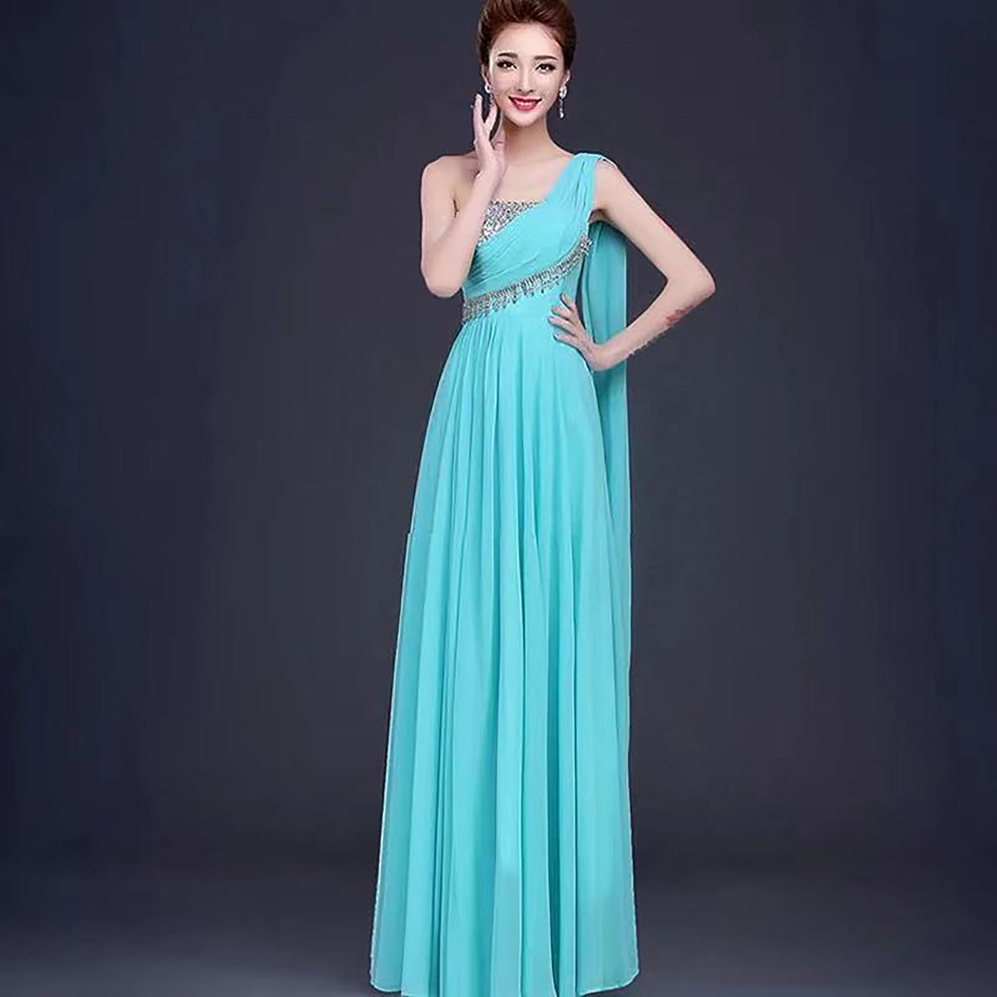 benoite ロングドレス (着丈 サイズオーダー可能) オーダーメイド ワンショルダードレス スリムライン 美シルエット 体型補整 透明感 軽やか素材 曲線美 特別な瞬間 演奏会 ホテルディナー レセプション ラグジュアリー 高級感 (ホワイト)