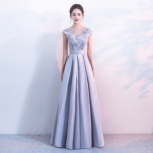 loilier Aライン カクテルドレス グレー XS S M L XL XXL - アルカドレス