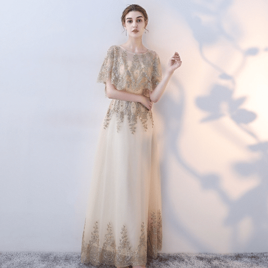 reagan Aラインドレス ゴールド S M L XL XXL - アルカドレス