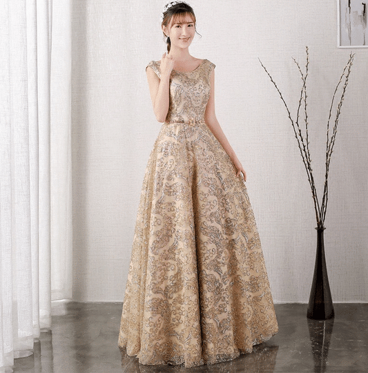 vedette Aラインドレス ネイビー ベージュ S M L XL XXL - アルカドレス