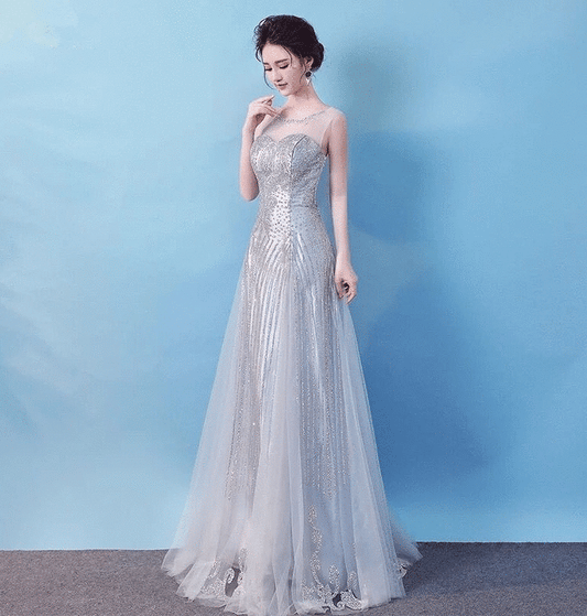 debout Aラインドレス グレー S M L XL XXL - アルカドレス