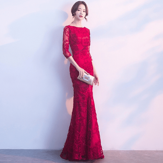 pierron マーメイドドレス レッド XS S M L XL XXL - アルカドレス
