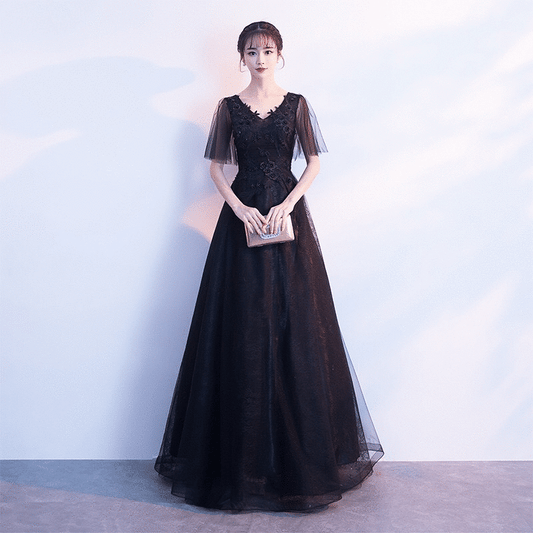 即納ドレス あす楽 moineau Aラインドレス ブラック XS M L XL XXL XXXL 即日発送 明日 届く 結婚式 大きいサイズ 演奏会 パーティードレス ロングドレス お呼ばれ ドレス ワンピース 二次会 発表会 母親 フォーマルドレス 袖あり フォーマル パーティー 披露宴 同窓会 アフタヌーン ドレス ママ ドレス ミセス 七分袖 洋装 長袖 マザーズ ドレス 演奏会用 ドレス レディース Aライン