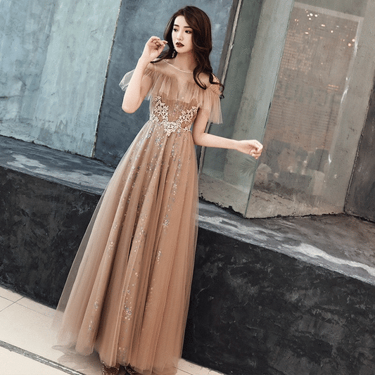 saara Aラインドレス ブラウン S M L XL XXL - アルカドレス