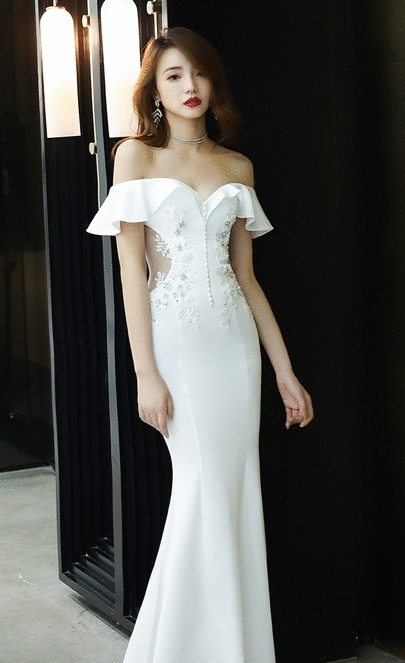即納ドレス あす楽 noemie マーメイドドレス ホワイト S M L XL XXL 即日発送 明日 届く 結婚式 大きいサイズ 演奏会 パーティードレス ロングドレス お呼ばれ ドレス ワンピース 二次会 発表会 母親 フォーマルドレス 袖あり フォーマル パーティー 披露宴 同窓会 アフタヌーン ドレス ママ ドレス ミセス 七分袖 洋装 長袖 マザーズ ドレス 演奏会用 ドレス レディース Aライン