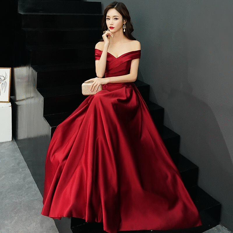 ester Aラインドレス レッド S M L XL XXL 即日発送 即納 結婚式 パーティードレス 体型カバー 小柄 ゆったり マタニティ ブラジャー 20代 30代 40代 50代 ブランド ワンピース シャンパン 夏 持ち運び