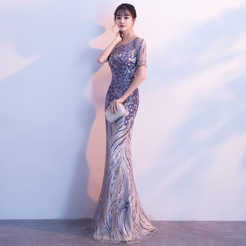 autumn マーメイドドレス パープル S M L XL XXL XXXL 即日発送 即納 結婚式 パーティードレス 体型カバー 小柄 ゆったり マタニティ ブラジャー 20代 30代 40代 50代 ブランド ワンピース シャンパン 夏 持ち運び