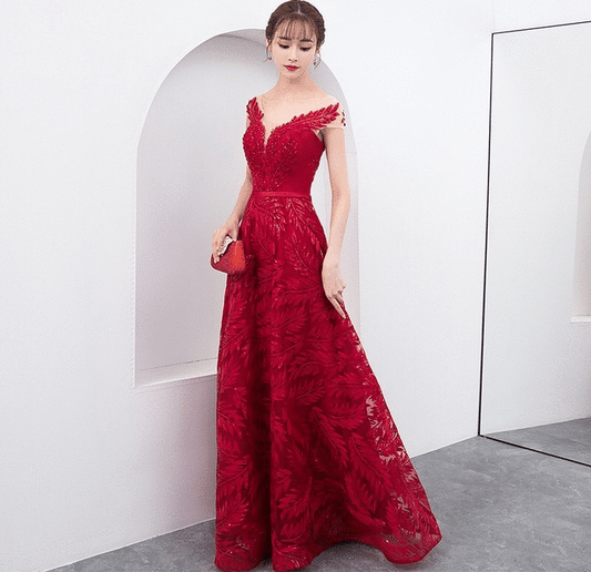 terttu Aラインドレス レッド S M L XL XXL - アルカドレス