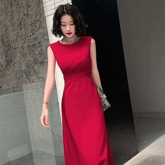 即納ドレス あす楽 kajsa Aラインドレス レッド XS S M L XL XXL 即日発送 明日 届く 結婚式 大きいサイズ 演奏会 パーティードレス ロングドレス お呼ばれ ドレス ワンピース 二次会 発表会 母親 フォーマルドレス 袖あり フォーマル パーティー 披露宴 同窓会 アフタヌーン ドレス ママ ドレス ミセス 七分袖 洋装 長袖 マザーズ ドレス 演奏会用 ドレス レディース Aライン